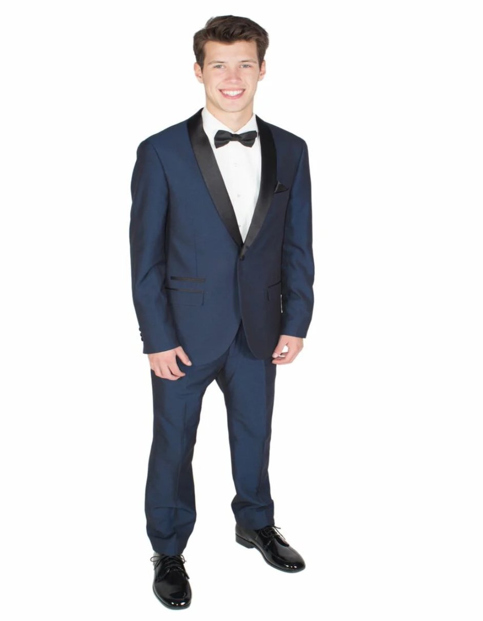 New Navy Slim Fit 2 Piece West End Tuxedo Jacket & Pants - Men's Tuxedo USA