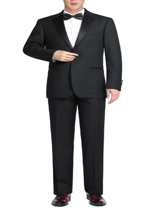 Black Tuxedo - Mens Wedding Suit - Notch Lapel Classic Fit Wool Tuxedo Black Prom Suit - Men's Tuxedo USA