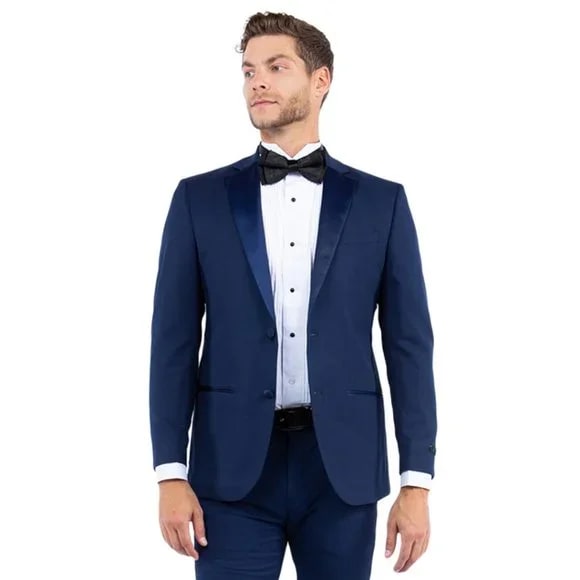 Shawl Collar Tuxedo Separates Coat, Navy by ZeGarie - Men's Tuxedo USA