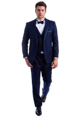 2 Button Trim Cowboy Tuxedo in Grey - Men's Tuxedo USA