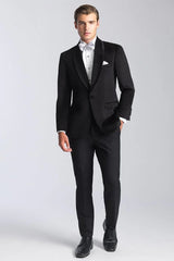 Velvet Blazer - Mens Blazer - Dinner Jacket "Venice" Onyx Black Velvet Dinner Jacket - Separates - Men's Tuxedo USA