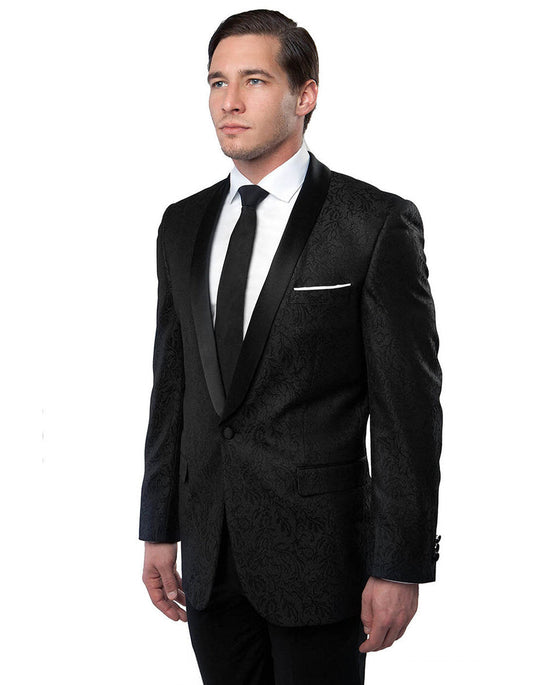 Mens Paisley Shawl Dinner Jacket in Black - Men's Tuxedo USA