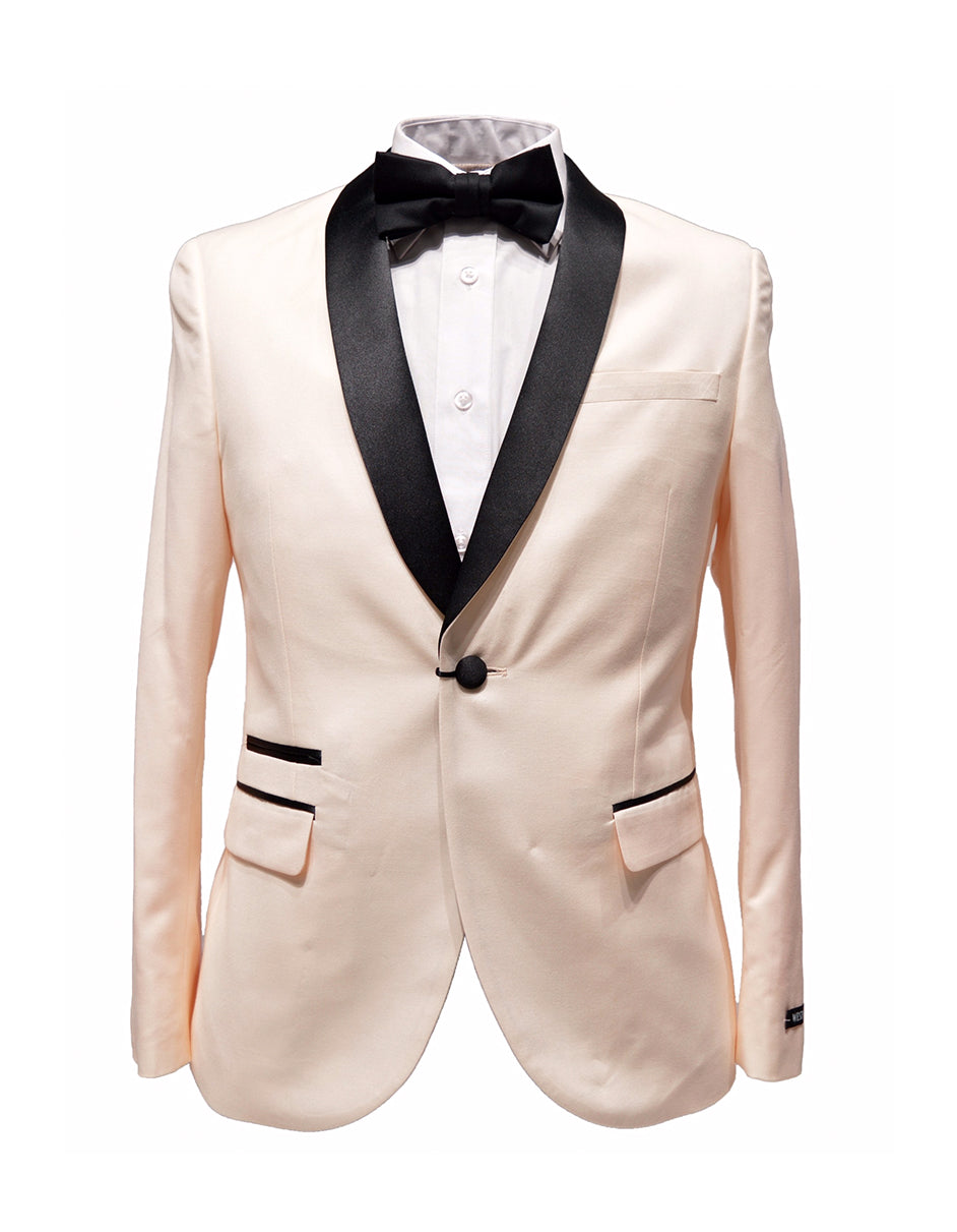 Mens Slim Fit 1 Button Shawl Lapel Tuxedo in Pink - Men's Tuxedo USA