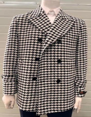 Mens Plaid Overcoat - Wool Peacoat - Plaid Topcoats Black - Men's Tuxedo USA