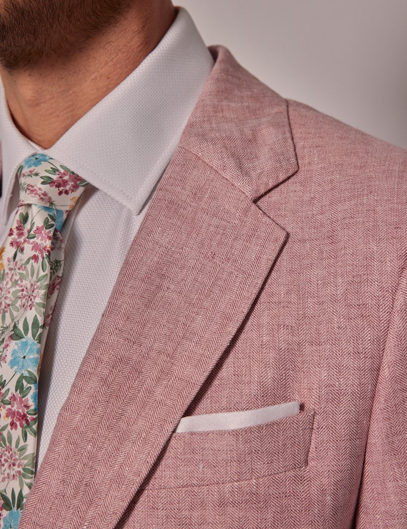 Mens Linen Suit For Beach Wedding - Summer  Suit in Pink - Men's Tuxedo USA