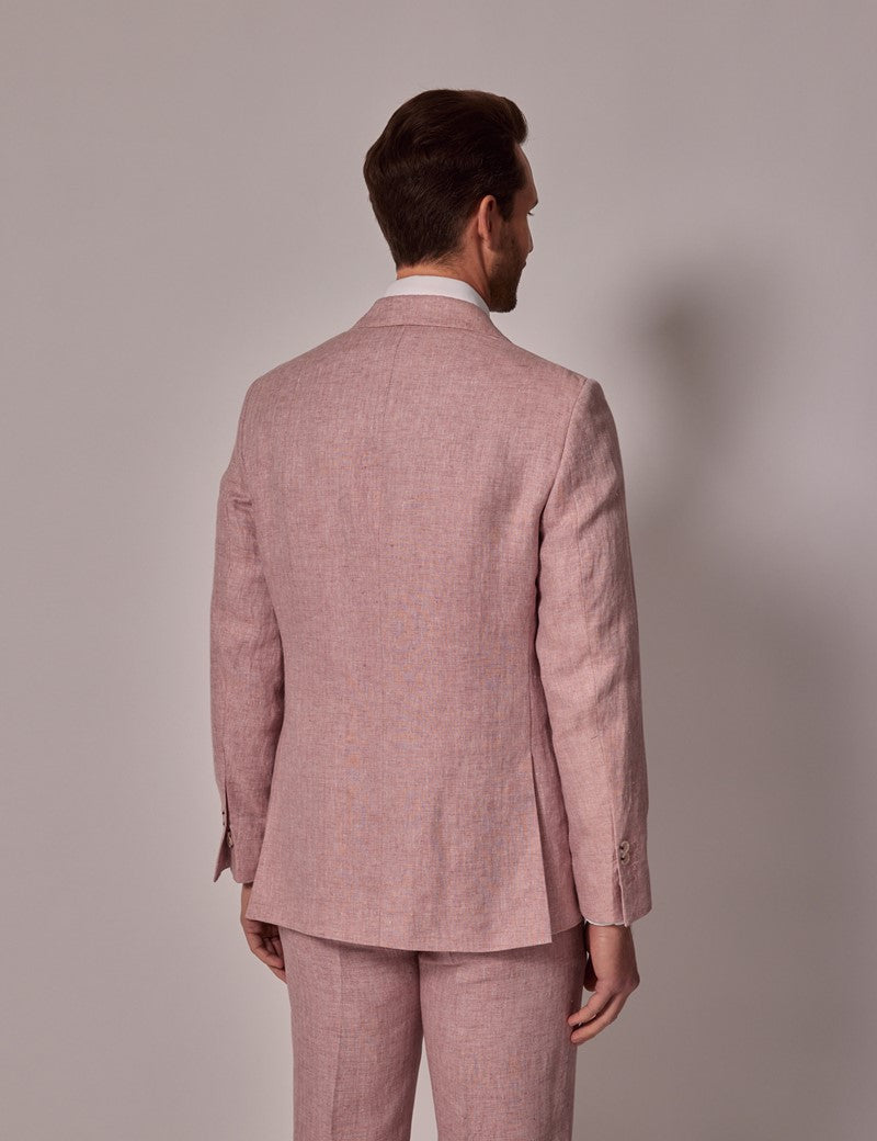 Mens Linen Suit For Beach Wedding - Summer  Suit in Pink - Men's Tuxedo USA