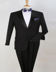 Black Tuxedo - Two Button Style Mens Wedding Suit - Black Prom Suit - Men's Tuxedo USA