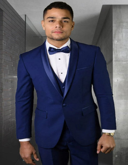 Blue Prom Suit - Blue Homecoming Outfits For Guys Sapphire Blue - Men's Tuxedo USA