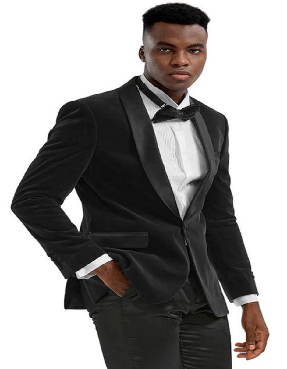 Black Tuxedo Slim Fit - Mens Wedding Suit Prom Tuxedo Jacket - Black Prom Suit - Men's Tuxedo USA