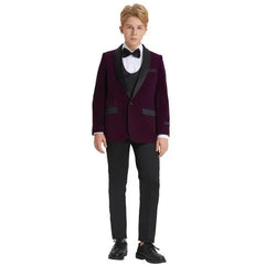 5pc Purple Boys Velvet Tuxedo Includes Bowtie by Tazio - Men's Tuxedo USA