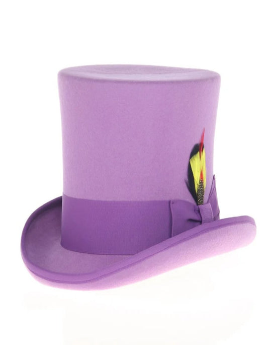 Victorian Steampunk Top Hat - 1800 19th Century - Dressy Loden Felt Top Purple Hat