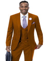 Brown Wedding Suit - Jacket + Pants - Brown Tuxedo - Brown Groomsmen 2 Button Suit - Men's Tuxedo USA