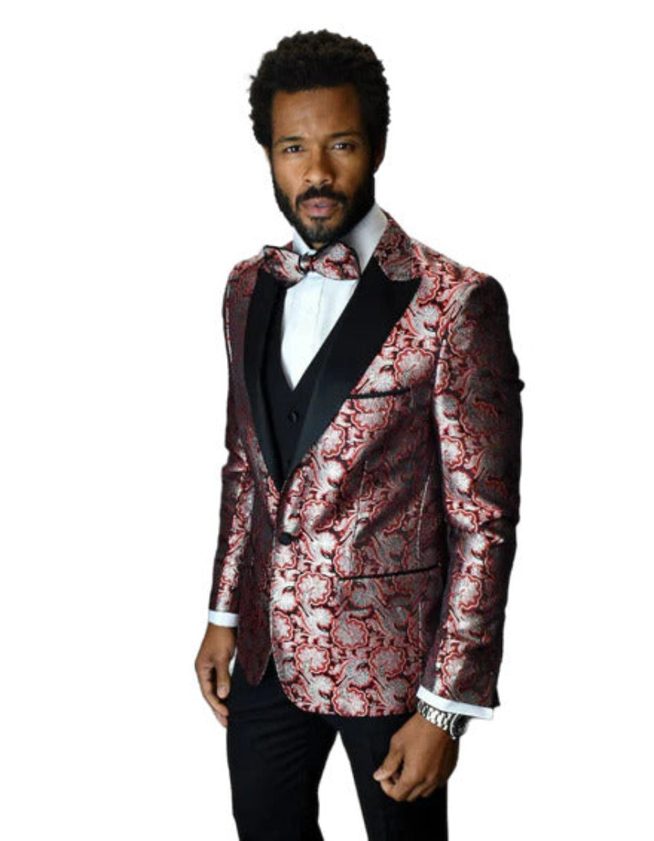 Statement 100% Wool 4 Piece Red Mens Tux - Men's Tuxedo USA