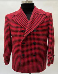 Red Overcoat - Red Peacoat - Red Wool Trench Coat - Shawl Lapel Red - Men's Tuxedo USA