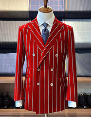 Red Pinstripe Suit - Gangster Suit - 1920's Suit - Double Breasted Suit - Men's Tuxedo USA