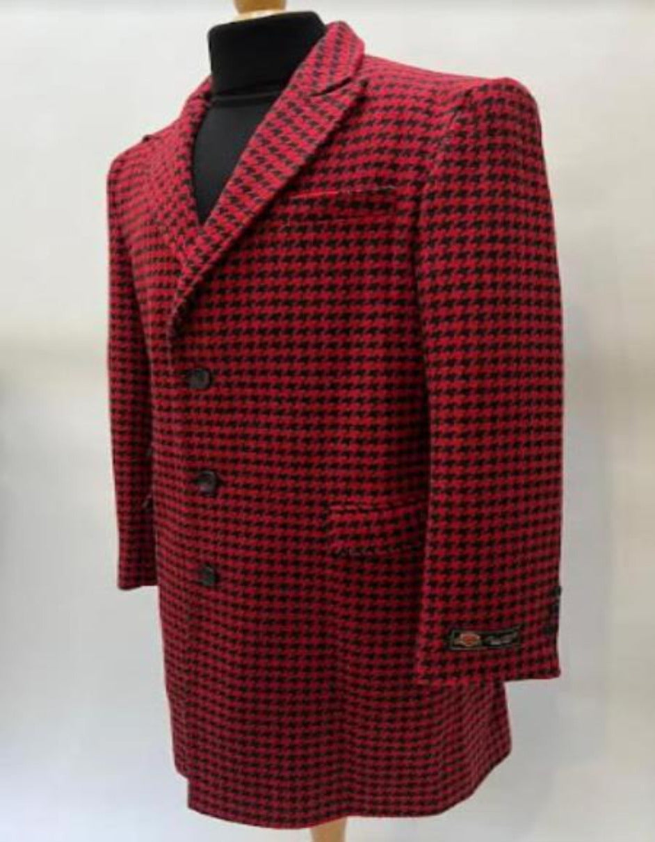 Red Overcoat - Red Peacoat - Red Wool Trench Coat - Two Button Red - Men's Tuxedo USA