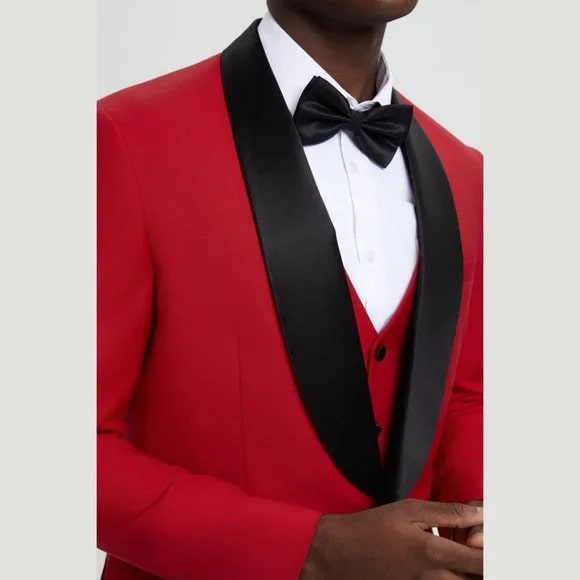 Stacy Adams 3pc Tuxedo Shawl Lapel, Seductive Red - Men's Tuxedo USA