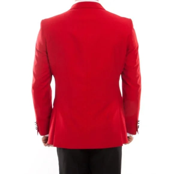 Double Breasted Red Mens Tuxedo w/ Black Pants by Bryan Michaels - Men's Tuxedo USA