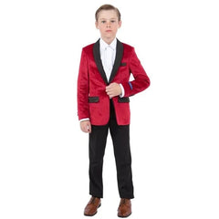 Perry Ellis Boys Velvet Jacket, Red - Men's Tuxedo USA