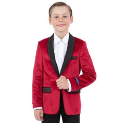 Perry Ellis Boys Velvet Jacket, Red - Men's Tuxedo USA