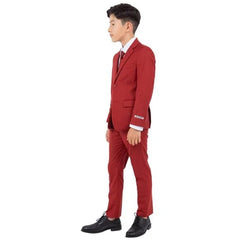 Exclusive Stacy Adams 5pc Boys Suit Slim-Fit, Red Brick - Men's Tuxedo USA