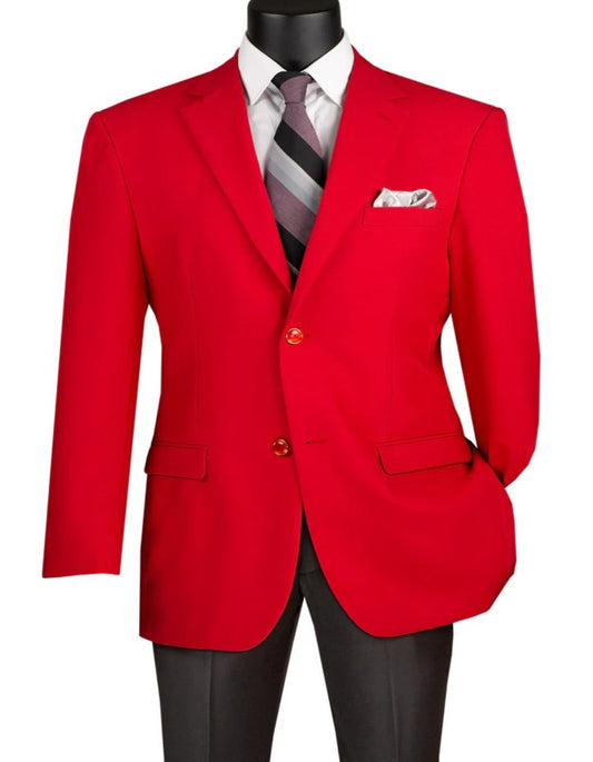 Mens Classic Fit Poplin Club Sport Coat Red Blazer - Men's Tuxedo USA