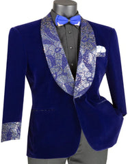 Blue Prom Suit - Blue Homecoming Outfits For Guys Regular Fit Blue Velvet Jacket - Men's Tuxedo USA