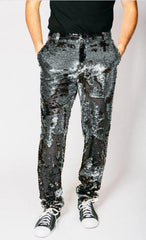 Mens Sequin Pants - Sliver Dress Party Pants - Men's Tuxedo USA