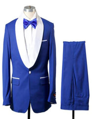 Blue Prom Suit For Men - Blue Homecoming Tuxedo -Vest Royal And White - Men's Tuxedo USA