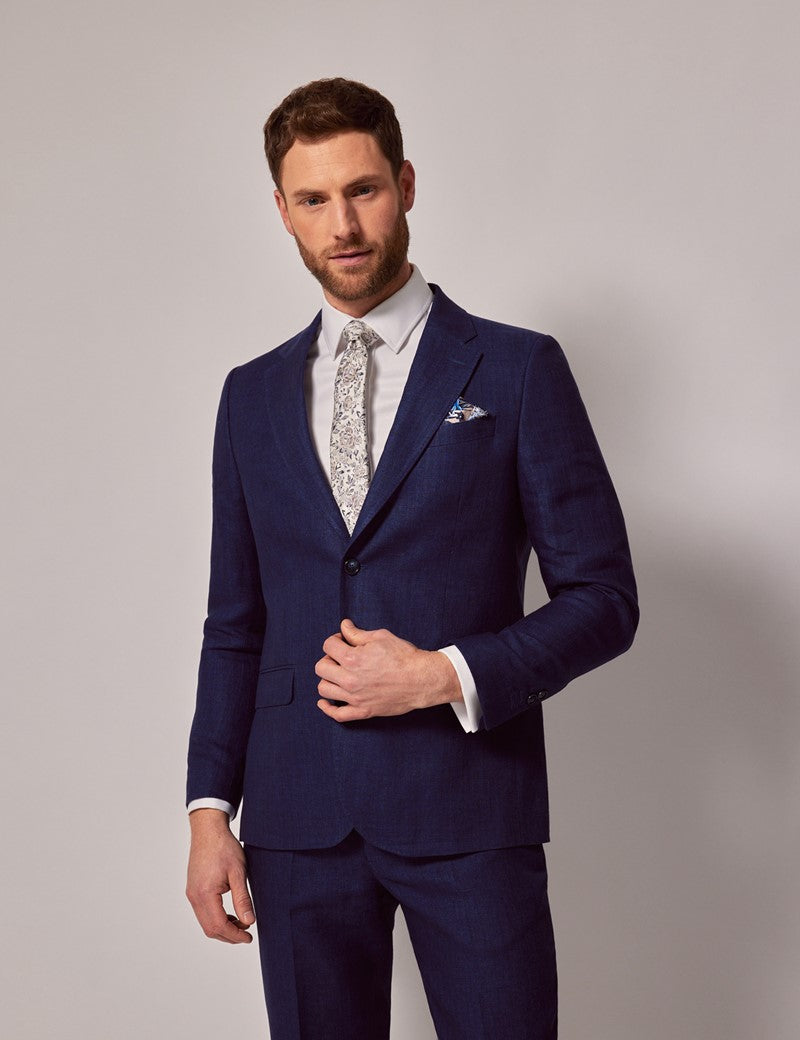 Mens Linen Suit For Beach Wedding - Summer Suit in Royal Blue - Men's Tuxedo USA