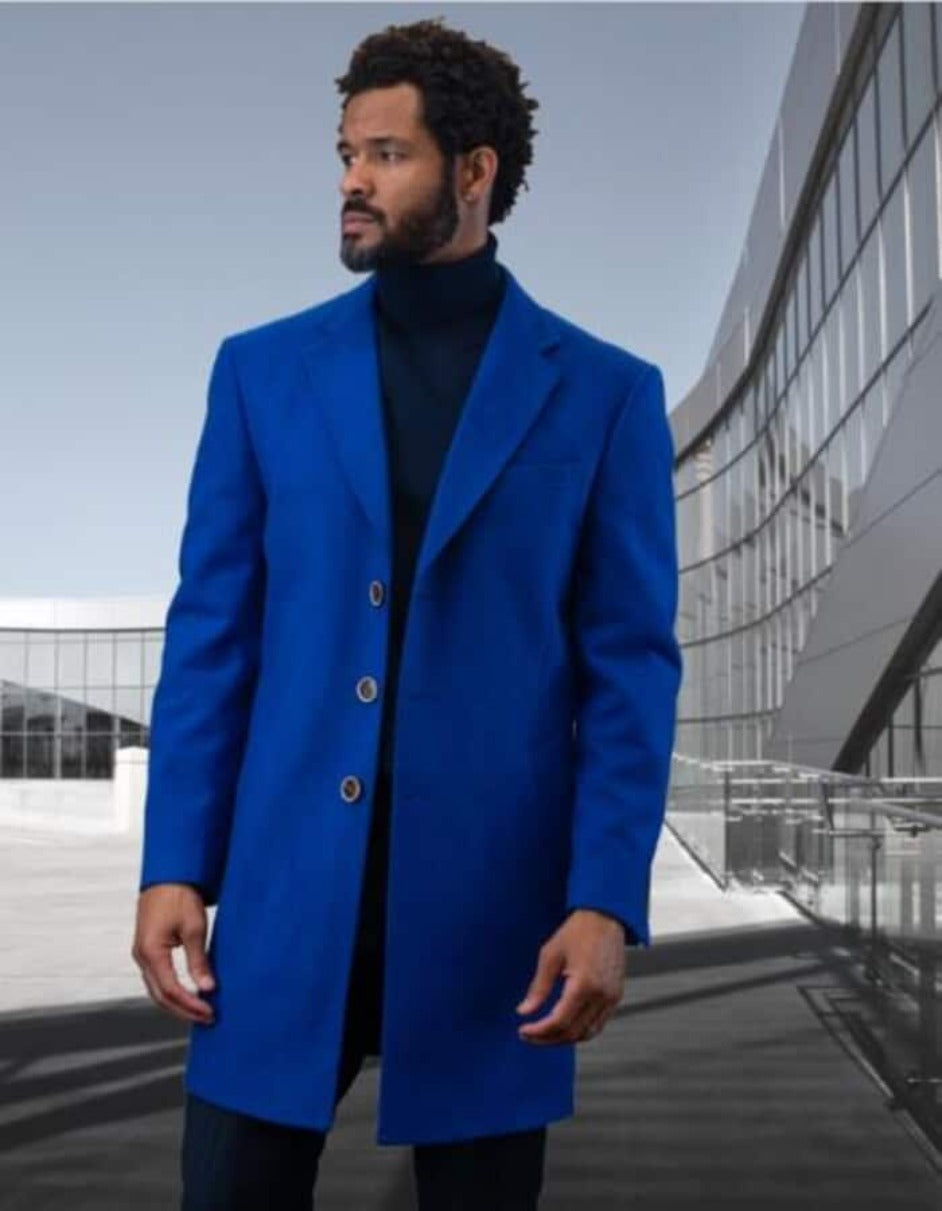 Mens Overcoat - Topcoat For Men - Winter Fabric - Statement Royal Overcoat - Men's Tuxedo USA