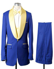 Blue Prom Suit For Men - Blue Homecoming Tuxedo  With Vest Royal - Men's Tuxedo USA