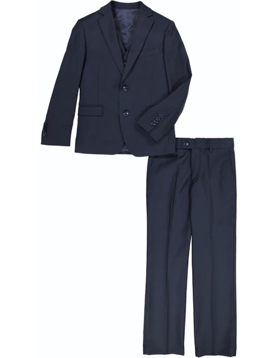 Little Boys and Toddlers Vested Suit in Navy - Men's Tuxedo USA