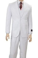 White Wedding Suit For Men - Perfect For Groom - Mens Classic Fit 2 Button Vested Suit In White - Men's Tuxedo USA