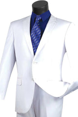 White Wedding Suit For Men - Perfect For Groom -Mens Basic 2 Button Modern Fit Suit In White - Men's Tuxedo USA