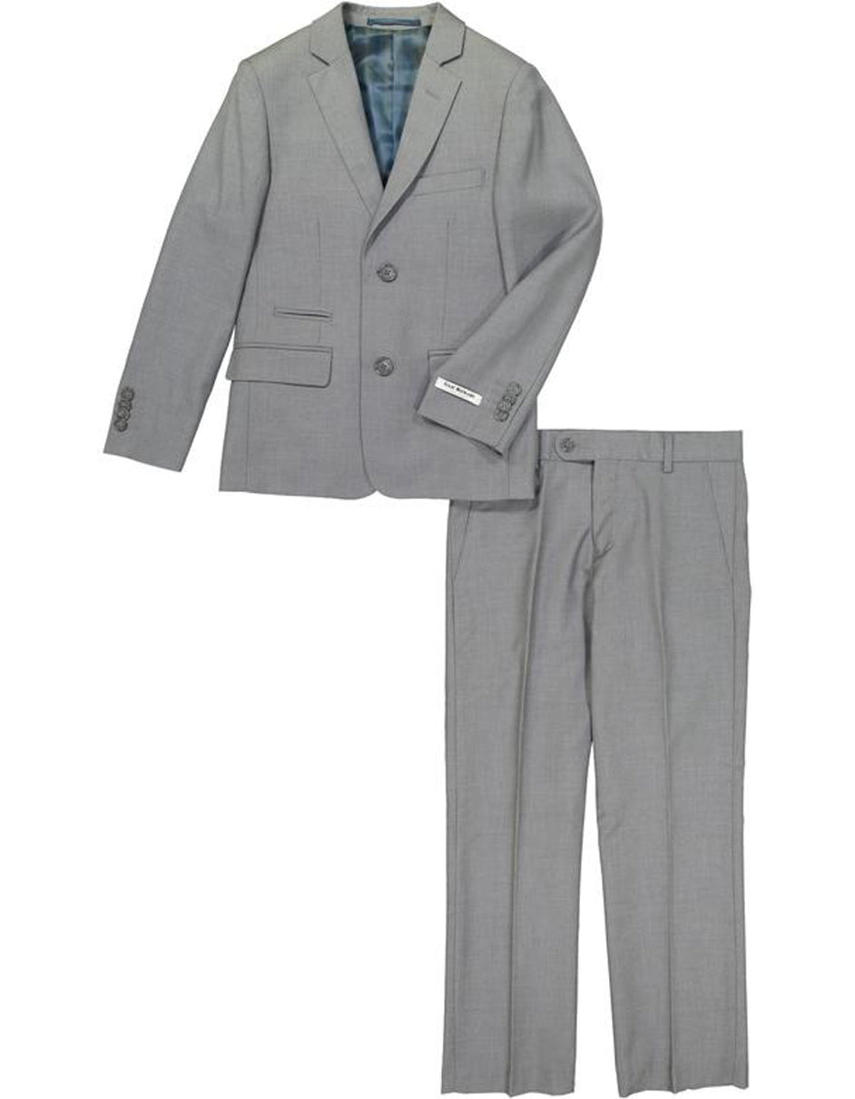 Boys 2 Button Wool Blend Suit in Charcoal Grey