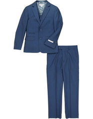 Boys Vested 2 Button Birdseye Suit in Navy - Men's Tuxedo USA