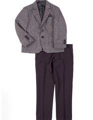 Little Boys and Toddlers Burgundy Tweed Blazer with Solid Pants - Men's Tuxedo USA