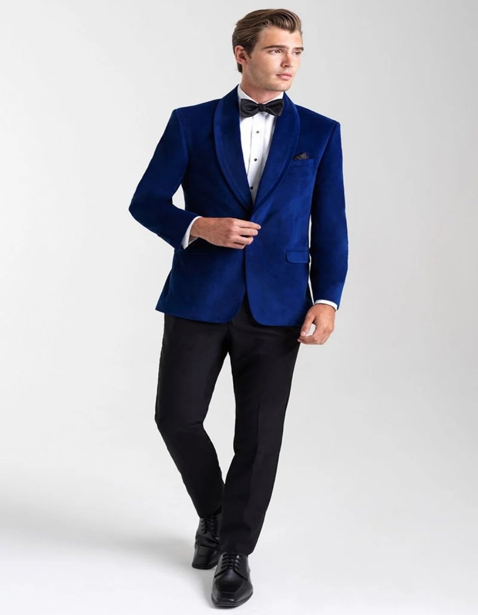 Velvet Blazer - Mens Blazer - Dinner Jacket "Venice" Sapphire Blue Velvet Dinner Jacket - Separates - Men's Tuxedo USA