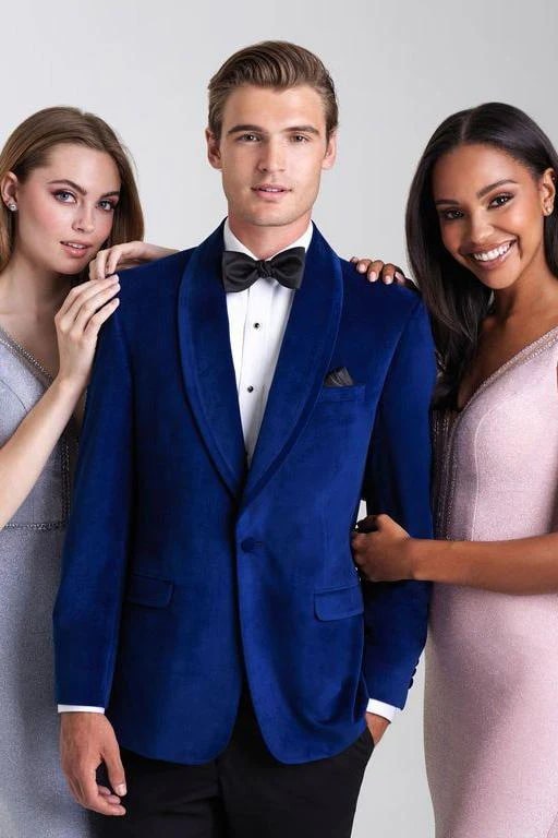 Velvet Blazer - Mens Blazer - Dinner Jacket "Venice" Sapphire Blue Velvet Dinner Jacket - Separates - Men's Tuxedo USA