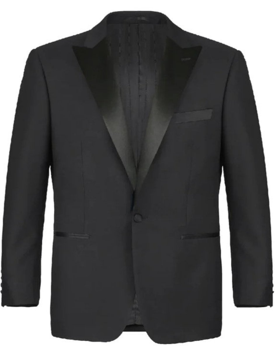 Black Tuxedo - Mens Wedding Suit - Solid Pattern Black Prom Suit - Men's Tuxedo USA