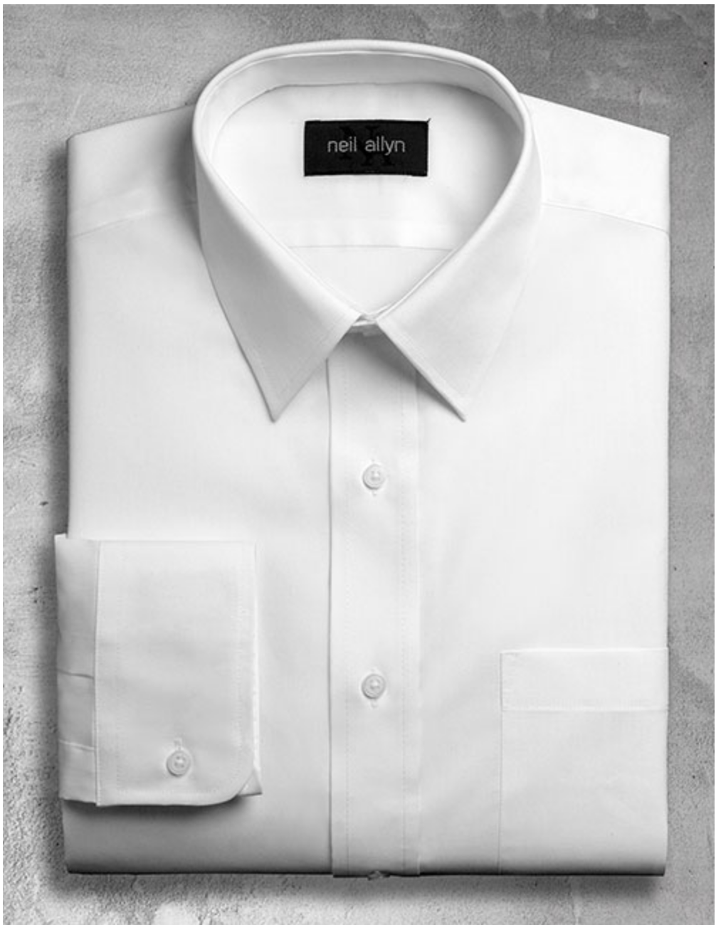 Mens Classic 100% Cotton Spread Collar Dress Shirt in White - Men's Tuxedo USA