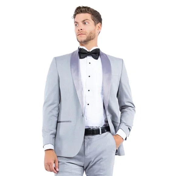 Shawl Collar  Tuxedo Separates Coat, Lt.Grey by ZeGarie - Men's Tuxedo USA