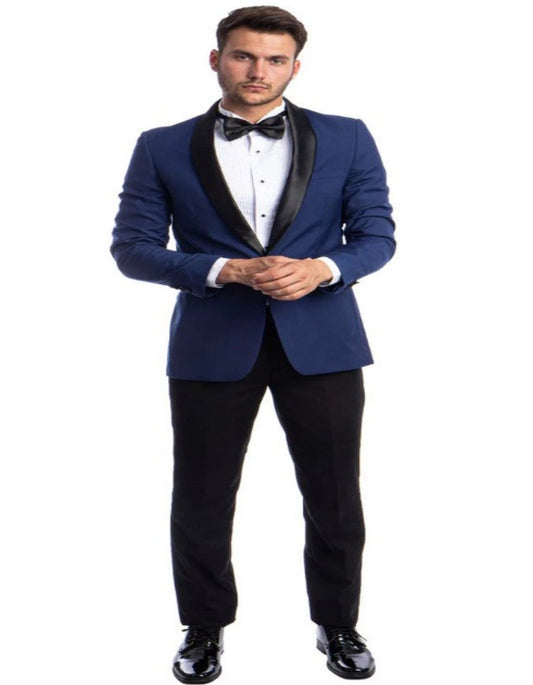 Blue Prom Suit - Blue Homecoming Outfits For Guys Skinny Fit Tuxedo for Prom Blue - Men's Tuxedo USA