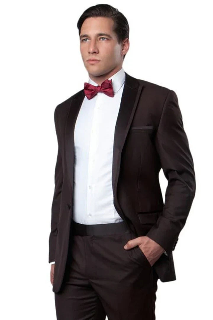 2 Button Trim Cowboy Tuxedo in Grey - Men's Tuxedo USA