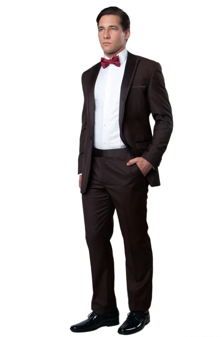 2 Button Trim Cowboy Tuxedo in Grey - Men's Tuxedo USA