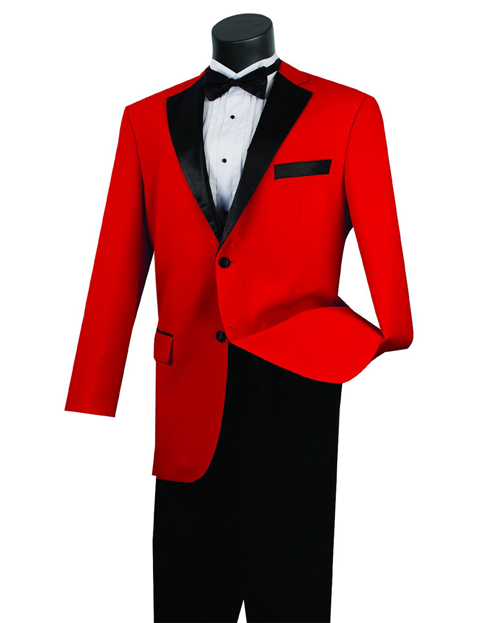 Mens Classic 2 Button Notch Lapel Red Tuxedo - Men's Tuxedo USA