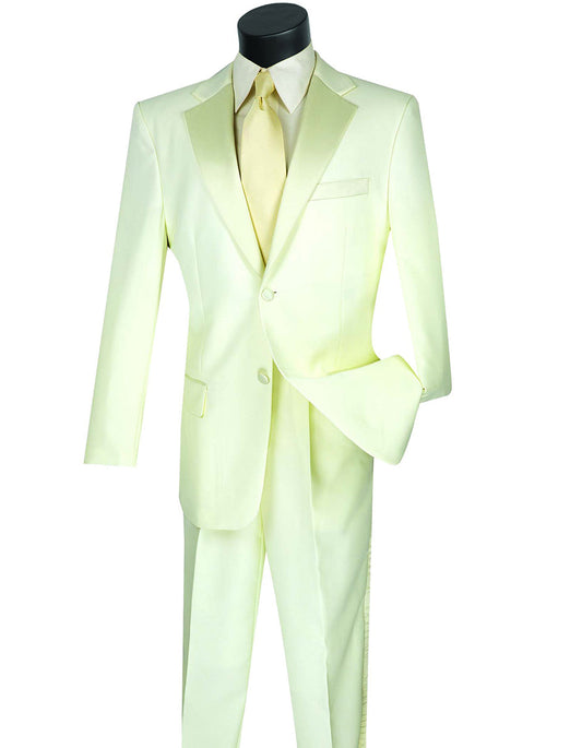 Mens Affordable 2 Button Classic Tuxedo in Ivory - Men's Tuxedo USA