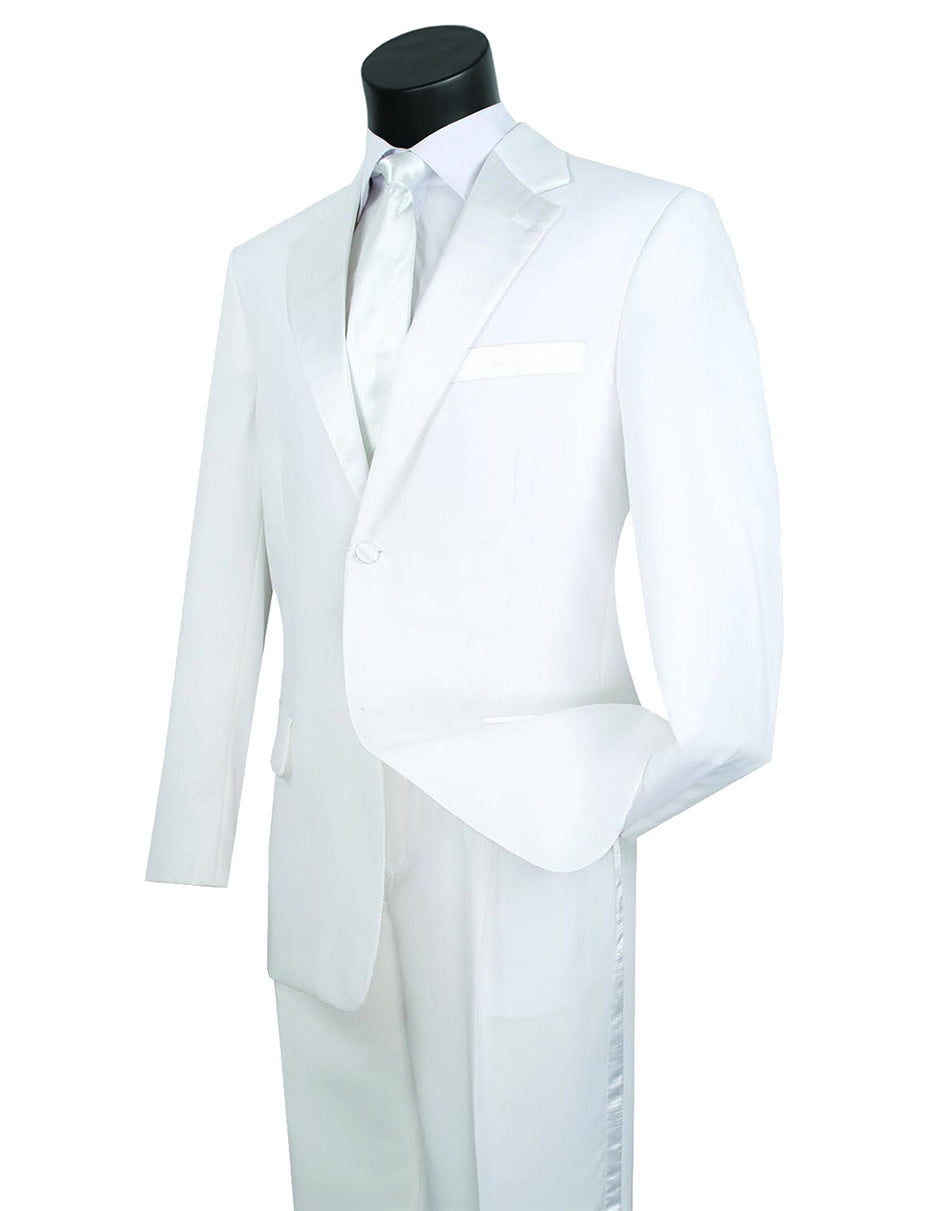 Mens Affordable 2 Button Classic Tuxedo in White - Men's Tuxedo USA