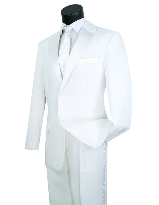 Mens Affordable 2 Button Classic Tuxedo in White - Men's Tuxedo USA